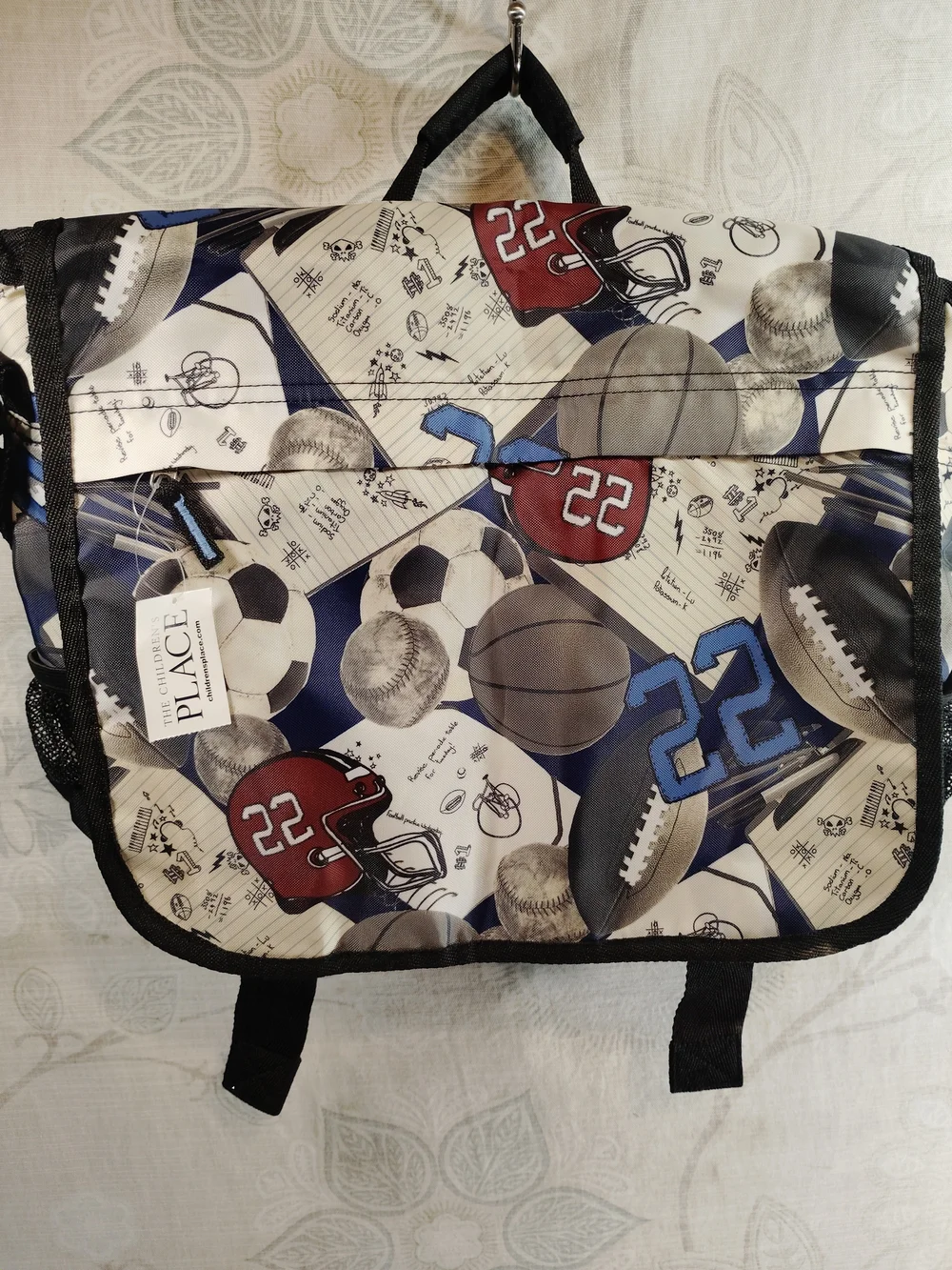 The Children's Place Boys' Sports Print Messenger Bag - Navy/Black/Red
